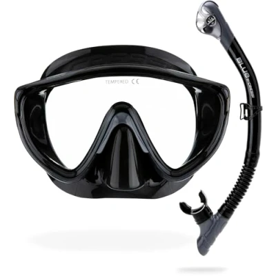 Abbildung von CRESSI Unisex Adult Combo Black/Titanium Kombiset Tino Maske und Schnorchel Scilla, Schwarz/Titan, Einheitsgröße