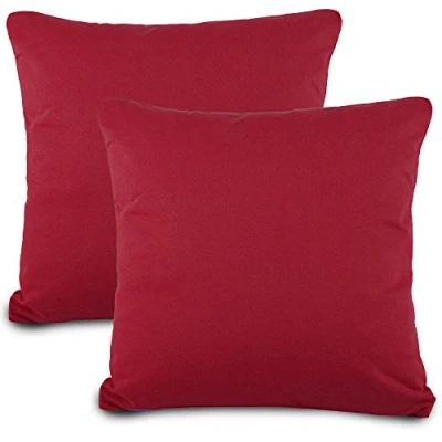 Abbildung von aqua textil Classic Line Kissenbezug 2er Set 80 x cm Bordeaux rot Baumwolle Kissen Bezug Kissenhülle, Kopfkissenüberzug, Pillowcase, Bettkissen, Kopfkissenbezug, Reißverschluss Jersey