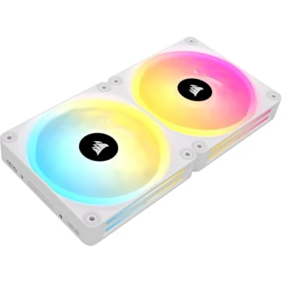 Abbildung von Corsair iCUE LINK QX140 RGB 140mm Magnetic Dome Fans Doppelter Lüfter Starter Kit mit System Hub Weiß