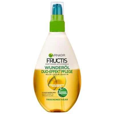 Abbildung von Garnier Duo Effekt Pflege Oil Repair Haarkur, Intensiv Haaröl zum Sprühen ohne Ausspülen, mit wertvollen Natur Ölen, für trockenes, strapaziertes Haar, Fructis, 1er Pack 150ml
