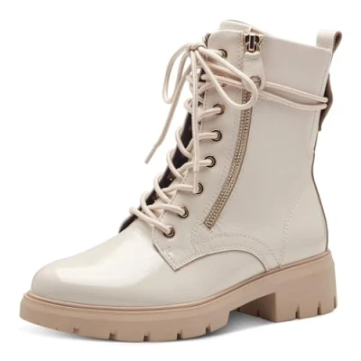 Abbildung von Tamaris Plateaustiefelette, Damen, Größe: 38, Creme patent Schuhe