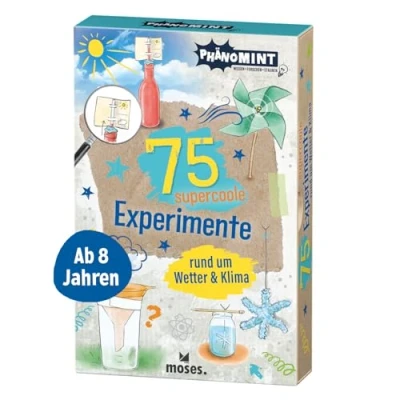 Abbildung von moses. PhänoMINT 75 supercoole Experimente rund um Wetter &amp; Klima, Wetterphänomene verstehen, naturwissenschaftliche Themen leicht erklärt, Kartenset zum Experimentieren für Kinder ab 8 Jahren