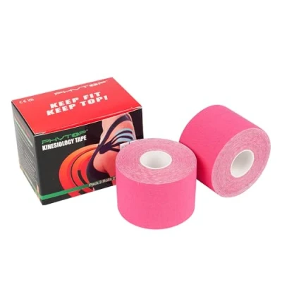 Abbildung von 2X Physio Tape Pink 5 cm x m Kinesiologie ungeschnittene Rolle, Knie fördert die Genesung von Verletzungen und Gelenk Unterstützung