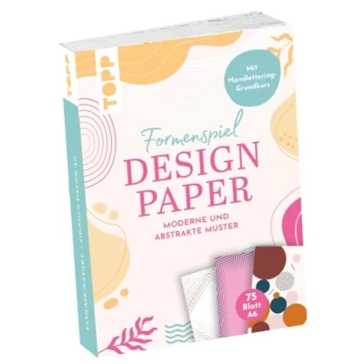 Abbildung von Design Paper A6 Formenspiel. Mit Handlettering Grundkurs: 75 Motivpapiere (DIN A6, 220 g/m²), in 25 Designs, 16 Seiten Grundkurs, Softcover