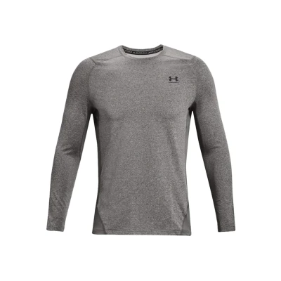 Abbildung von Under Armour CG Fitted Crew, langärmliges atmungsaktives Funktionsshirt, schnelltrocknendes Langarmshirt Herren, Charcoal Light Heather / Black , 2XL