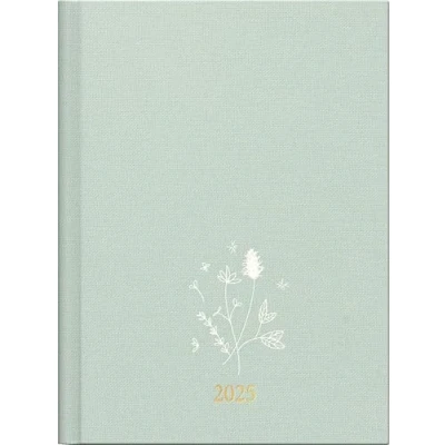 Abbildung von rido/idé Taschenkalender Young Line Mini (2025) „Wild Flowers“, 2 Seiten = 1 Woche, A6, 160 Seiten, Leinen Einband, mint