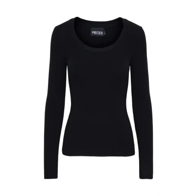 Abbildung von Pieces Pcmira Uneck Strickpullover, Damen, Größe: XS, Black