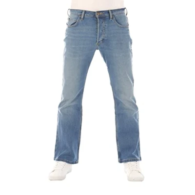 Abbildung von Lee Herren Jeans Bootcut Denver Hose Blau Jeanshose Männer Baumwolle Stretch Denim Blue w38, Farbe: Used Fever, Größe: 38W / 30L