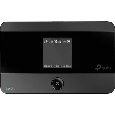 Abbildung von TP Link M7350 4G (CAT4) Tragbarer WLAN Router, MiFi, Farbbildschirm, 150 Mbit/s, 2000 mAh Akku (8 Std.), Verbindung von 10 Geräten gleichzeitig, einfache Konfiguration, Farbe Schwarz