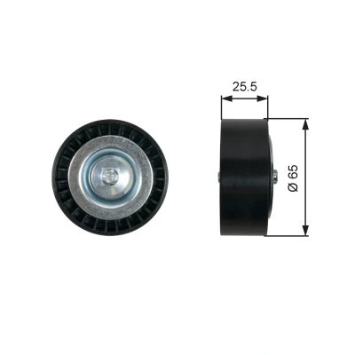 Abbildung von GATES T36454 Umlenkrolle FleetRunner Micro V Stretch Fit ALFA ROMEO: 159 Sportwagon, Saloon, FIAT: Freemont, Ducato III Van