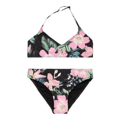 Abbildung von Roxy Shadow Floral Brasic Bikini für Kinder, Größe: 164, Black