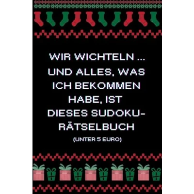 Abbildung von Lustiges Wichtelgeschenk unter 5 Euro: Sudoku Rätselbuch für Weihnachten Perfektes Geschenk Büro Arbeitskolleginnen, Freunde und Familie