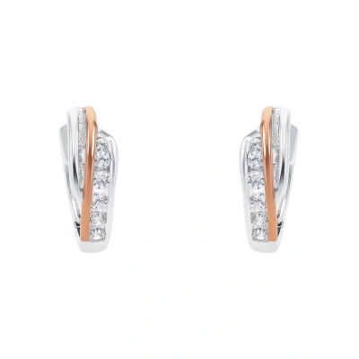 Abbildung von amor FÜR Damen, GLÄNZENDES Silber 925 TEILROSÉVERGOLDET Ohrringe, Größe: One Size, Bicolor