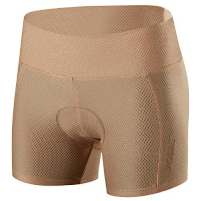 Abbildung von XGC Damen Radunterhose Radsportshorts Fahrradhosen mit elastische atmungsaktive 4D Gel Sitzpolster Einer hohen Dichte (S, Khaki (6017))