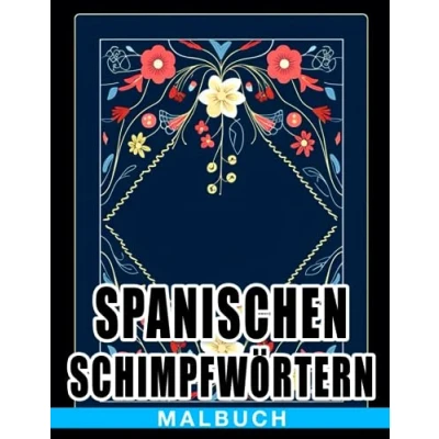 Abbildung von Malbuch mit spanischen Schimpfwörtern: Lustige Ausmalbilder frechen fluchenden Illustrationen für Erwachsene zum Ausmalen und Entspannen