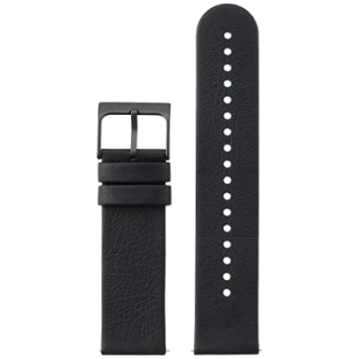 Abbildung von SUUNTO 22 URB6 Leder Armband Kompatibel Race, Vertical, 9 Peak Pro, Peak, 5 Watch Strap Weiches Ersatzband 22mm All Black M