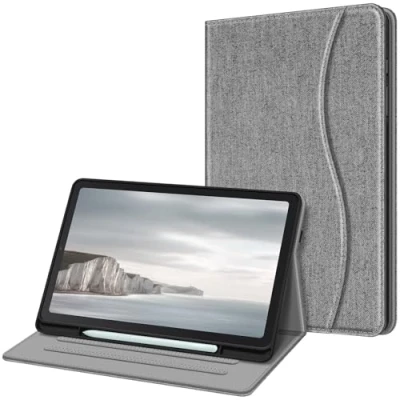 Abbildung von Fintie Hülle für Samsung Galaxy Tab S6 Lite 10.4 2024/2022/2020, Soft TPU Rückseite Gehäuse Schutzhülle mit S Pen Halter und Dokumentschlitze, Grau