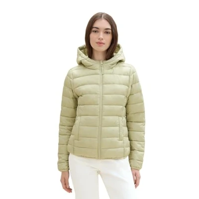 Abbildung von TOM TAILOR Denim Damen 1042098 Lightweight Steppmantel mit Kapuze, 32246 Garden Peat, XS