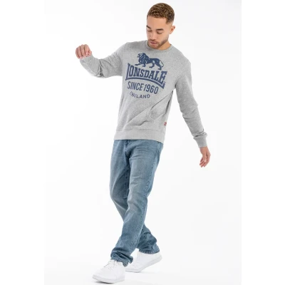 Abbildung von Lonsdale Rundhals Normale Passform Sweatshirt, Herren, Größe: XXL, Marl grey navy