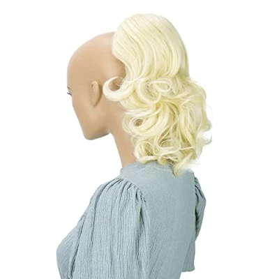 Abbildung von CAISHA 30cm Haarteil Mia Zopf Haarverlängerung mit Kordelverschluss Voluminös Gewellt Platinblond PH3a