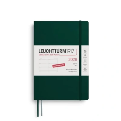 Abbildung von LEUCHTTURM1917 372560 Wochenkalender Medium (A5) 2026, 12 Monate, Softcover, Forest Green, Deutsch