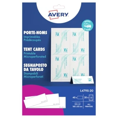 Abbildung von Avery Dennison L4795 20 Printable Tent Card (20 Sheets)