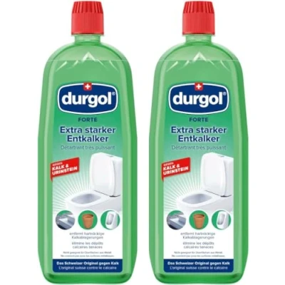 Abbildung von durgol Forte extra starker Entkalker für Urinstein &amp; Kalk (2x1000ml) Urinsteinentferner Kalkentferner WC, Dusche, Spülkasten Spezial Profi Kalkreiniger flüssig Kalkstein Reiniger Toilette