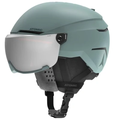 Abbildung von ATOMIC SAVOR VISOR JR Skihelm mit Visier Grün Größe XS Für Kinder &amp; Jugendliche Max. Stoßdämpfung Active Aircon Belüftung Brille High End Verspiegelung