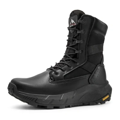 Abbildung von NORTIV 8 Herren Militärstiefel atmungsaktive Einsatzstiefel mit Reißverschluss Taktische Security Kampfstiefel Springerstiefel Armee Outdoor Trekking Schuhe,Size 44.5,Schwarz,SNMT242M