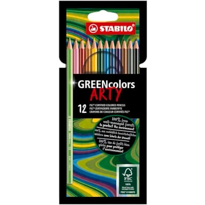 Abbildung von Umweltfreundlicher Buntstift STABILO GREENcolors ARTY 12er Pack mit 12 verschiedenen Farben
