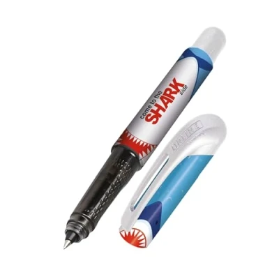 Abbildung von Online College Shark Tintenroller mit Patrone I Ergonomischer Rollerball für Rechts &amp; Linkshänder Hai Design Kinder Erwachsene inkl. Kombipatrone Made in Germany