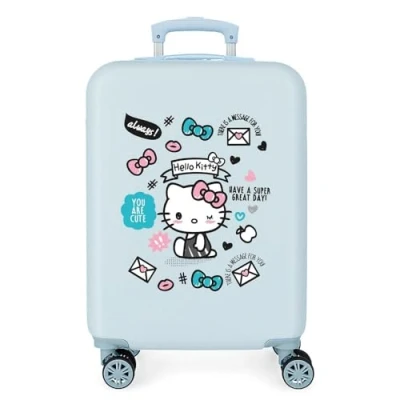 Abbildung von Hello Kitty You are Cute Kabinenkoffer Blau 38x55x20 cms Hartschalen ABS Kombinationsschloss 35L 2,3Kgs 4 Räder Handgepäck