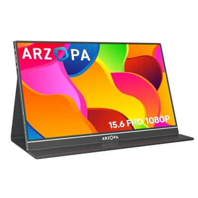 Abbildung von ARZOPA Portable Monitor, 15.6 Inch 1080 FHD Monitor with External HDR Eye Care Screen and HDMI/Type C/USB C, for Laptop/PC/Mac/PS4/Xbox