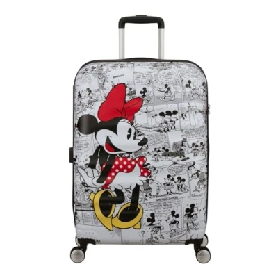 Abbildung von American Tourister Wavebreaker Disney FL Spinner M, Koffer, 67 cm, 64 L, Mehrfarbig (Minnie Comics White)