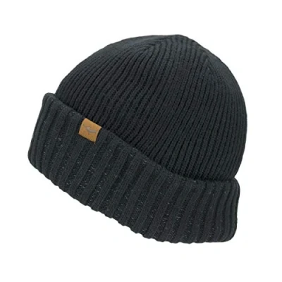 Abbildung von SEALSKINZ Unisex Wasserdichte Rollmützenmütze für Kaltes Wetter Schwarz, L/XL