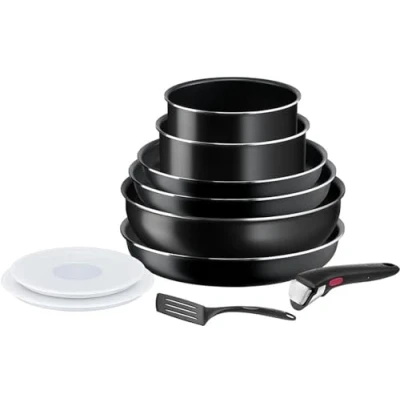 Abbildung von Tefal Ingenio Easy On Kochgeschirr, 10 teilig, Antihaftbeschichtung, Kochstart, Diffusionsbasis, gesundes und sicheres Kochen, L1599802, 22/24/26 cm