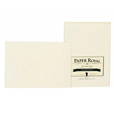 Abbildung von Rössler Papier 2052831008 Paper Royal Einzelkarten Pack DIN A6, 20 Stück, chamois gerippt