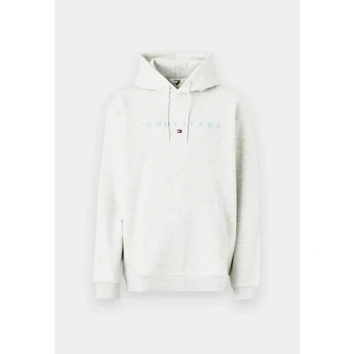 Abbildung von Tommy Jeans Linear LOGO Hoodie Sweatshirt, Herren, Größe: 44, Grey