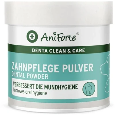 Abbildung von AniForte Denta Clean &amp; Care Zahnpflege Pulver für Hunde Katzen 80g effektive natürliche Zahnreinigung, gegen Mundgeruch, Zahnsteinentferner Mundhygiene