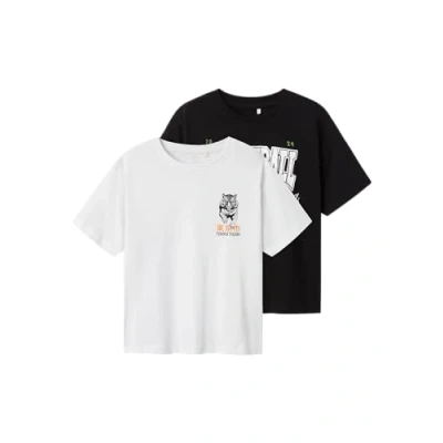 Abbildung von Name it Nkmbennibo 2 PACK Tshirt print für Kinder, Größe: 122/128, Lucent white/black
