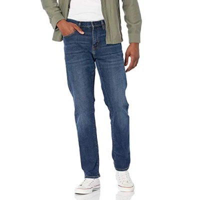 Abbildung von Amazon Essentials Herren Stretchjeans, athletische Passform, Dunkelblau Vintage, 42W / 32L