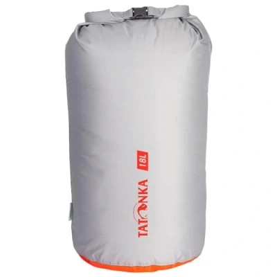 Abbildung von Tatonka Packbeutel Dry Sack 18l Wasserdichter Packsack mit Rollverschluss und Steckschließe Aus recyceltem Polyester 18 Liter Volumen (grau)