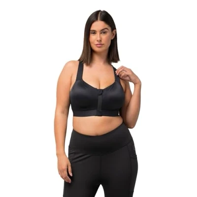 Abbildung von Ulla Popken Zipper Gekreuzte TRÄGER Bustier, Damen, Größe: 100D, Schwarz