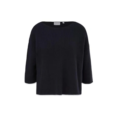 Abbildung von Comma CI Strickpullover mit Kontrast Details, color: dark blue, size: 36 DE