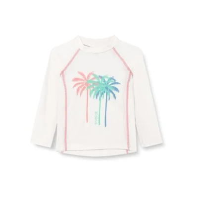 Abbildung von Playshoes Unisex Kinder UV Schutz Bade Shirt Schwimmshirt Badebekleidung, Palmen Ecru Langarm, 134/140
