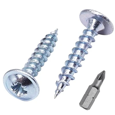 Abbildung von SKIR&#039;CO (100 Stück) Verzinkter Stahl 3,0 x 20 mm Silber Holzschrauben, Metallschrauben, Oblatenkopf, Pozidriv, selbstschneidend