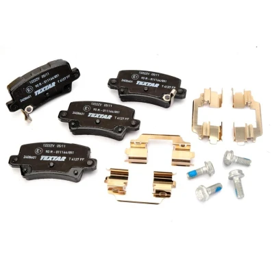 Abbildung von TEXTAR 2408601 Bremsbelagsatz mit akustischer Verschleißwarnung Bremssattelschrauben Zubehör HONDA: CIVIC 8 Hatchback