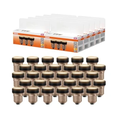 Abbildung von OSRAM LED FLAT Lampe, Vorteilspack mit 30 Leuchtmittel, ultra kompakte ersetzt herkömmliche 28W Glühbirnen, 3.5W, warmweiß (2700K), matt, E27