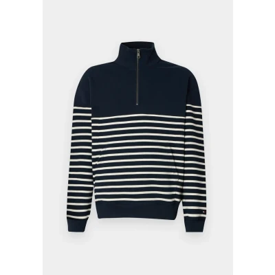 Abbildung von Tommy Hilfiger Placed Stripe ZIP Sweatshirt, Herren, Größe: Large, Desert sky/ivory petal