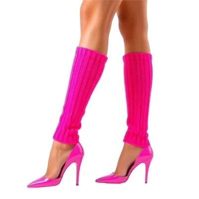 Abbildung von Stulpen pink Strümpfe neon 80er 90er Outfit Fasching &amp; Karneval Accessoire Kostüm zu Retro